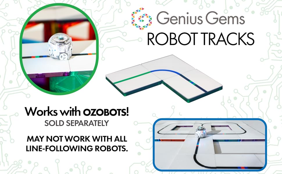 Genius Gems Magnetic Tiles Robot Tracks for Ozobot