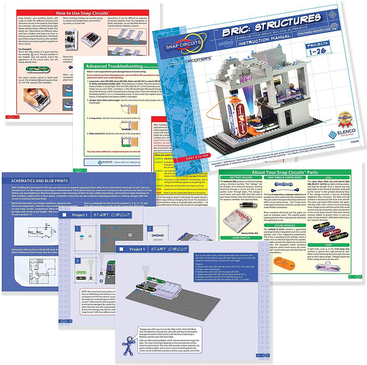 Snap Circuits Bric Structures sample projects