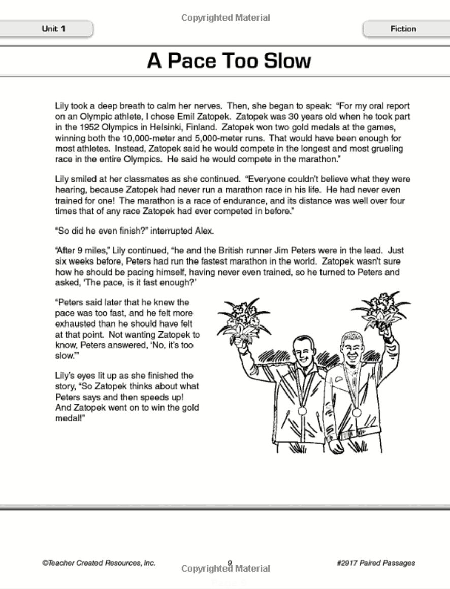 Paired Passages: Linking Fact to Fiction grade 7 sample pages