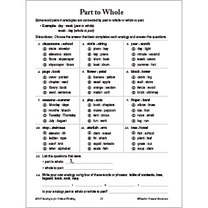 Analogies for Critical Thinking Grade 4 - Image 3