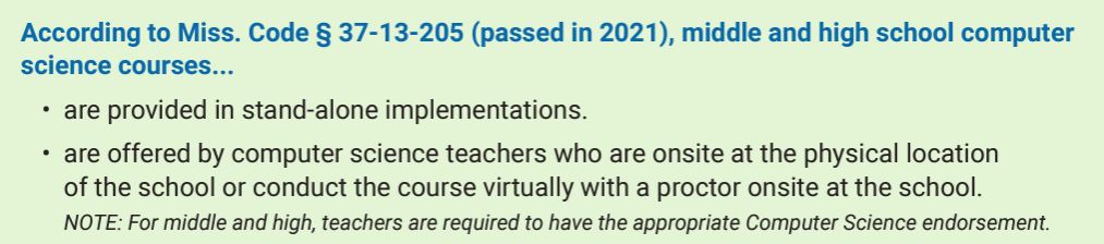 HIGH SCHOOL AND MIDDLE SCHOOL CS COURSES