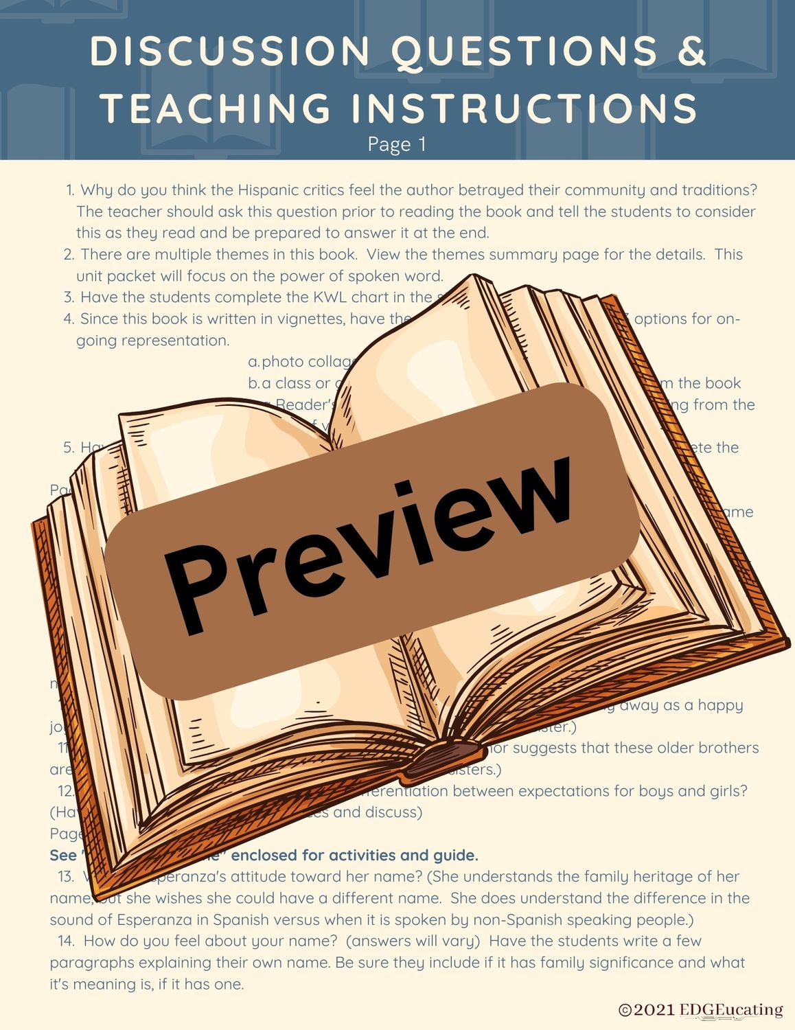 The House on Mango Street Novel Study Unit - Image 4