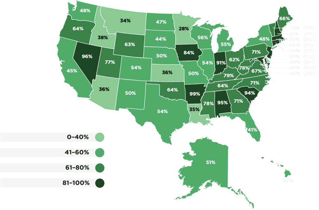 Map of K-12 computer science education across the US