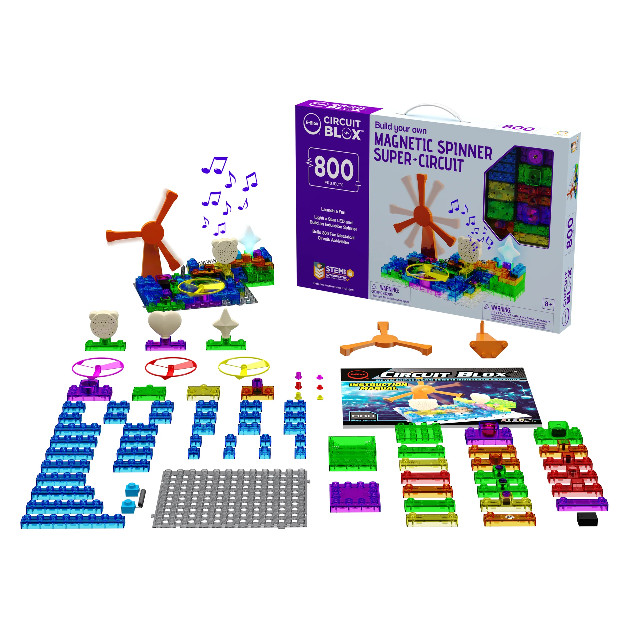 E-Blox Circuit Blox™ BYO Induction Spinner Super Circuit 800 Project Student Set - Image 3