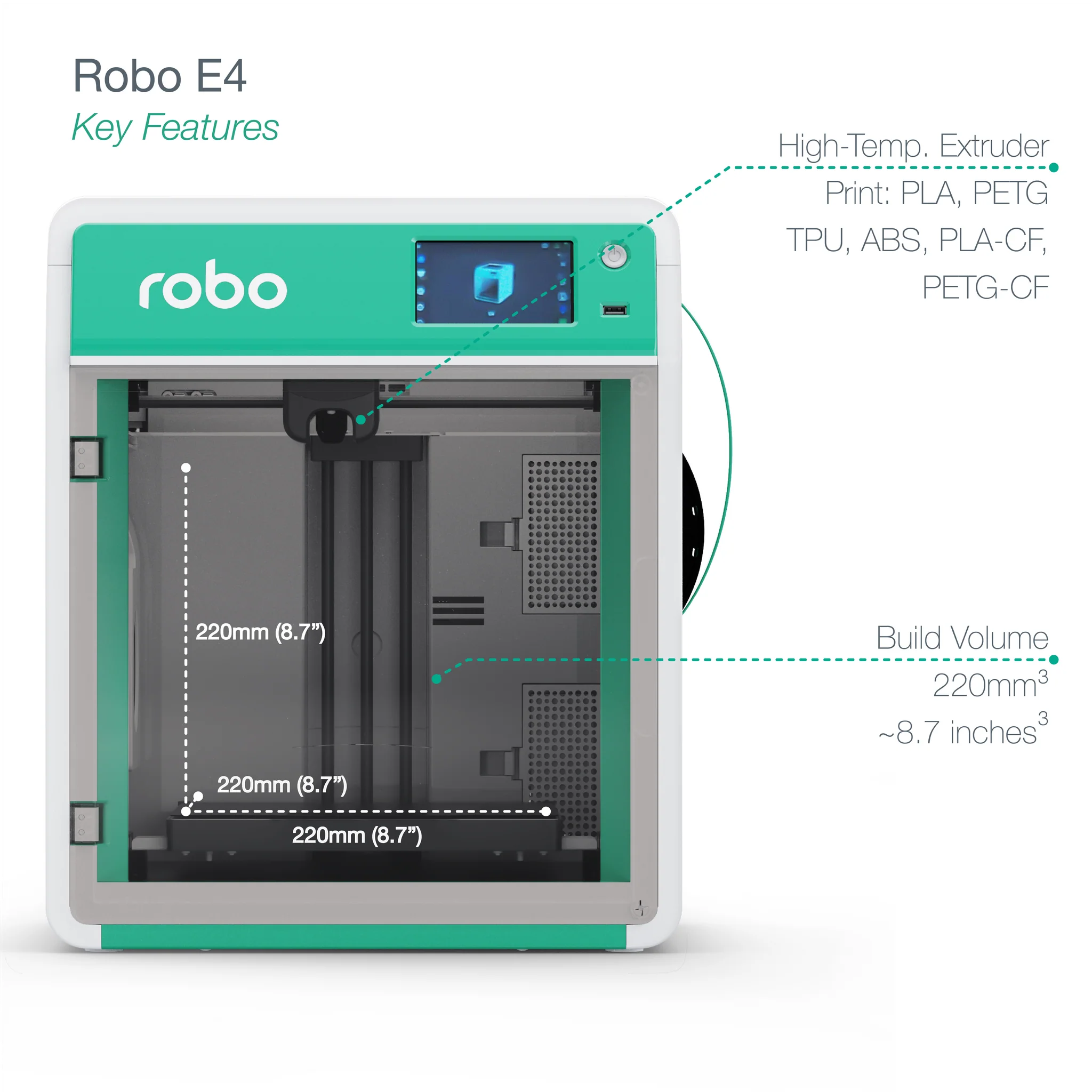 Robo E4 High Speed Educational 3D Printer - Image 4